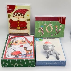 Sealed Holiday Card Lot of 49 Santa, JOY, Party City, Envelopes | Scrapbook